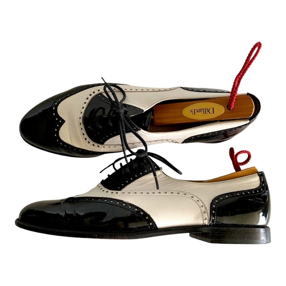 Trendy Bally Black and White Wing Tips - Picture 1 of 12